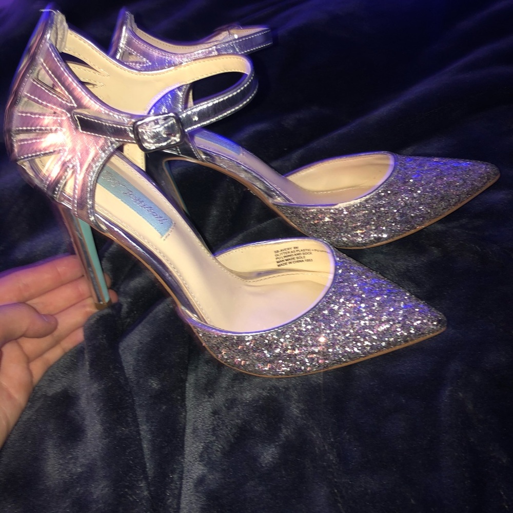 Glittery Pointed Betsey Johnson Heels